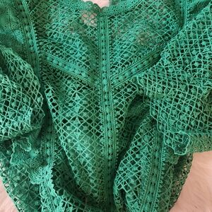 Elegant Green Lace Top